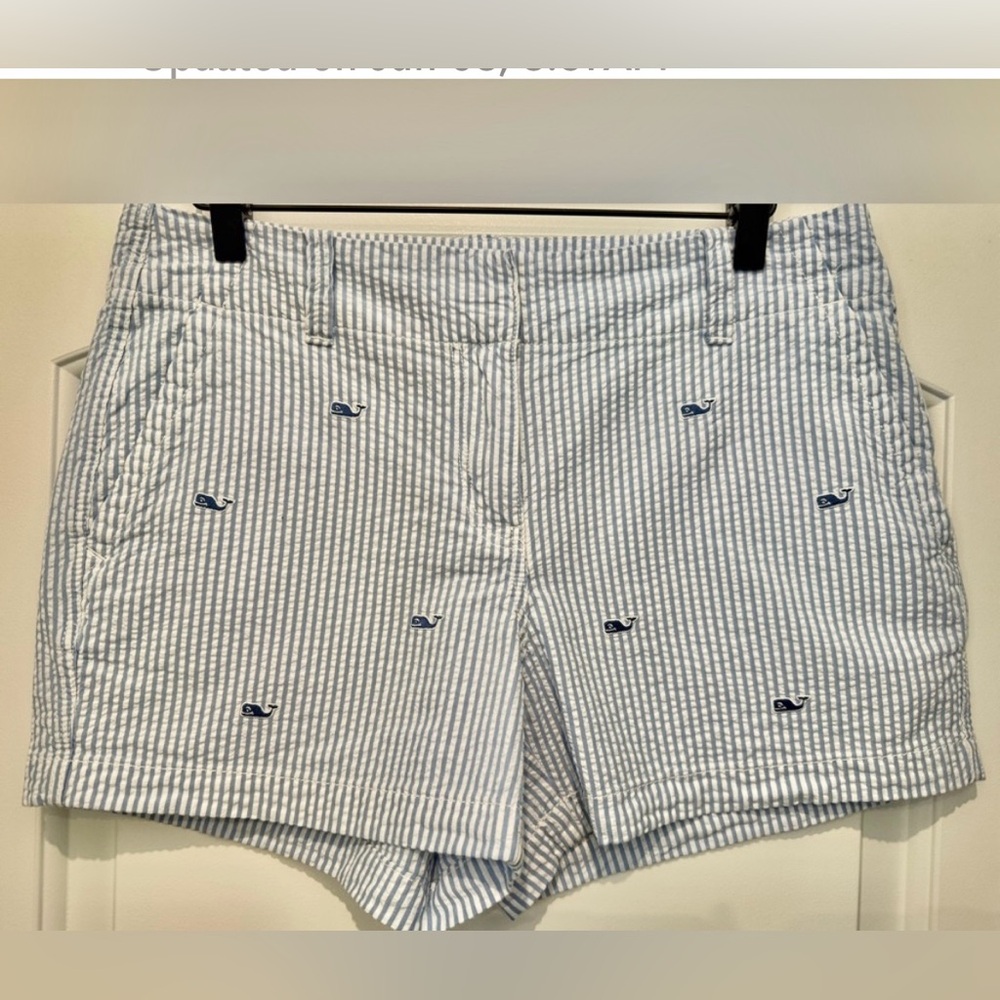 NWOT Vineyard Vines Women's Blue Striped Seesucker  Shorts size 8